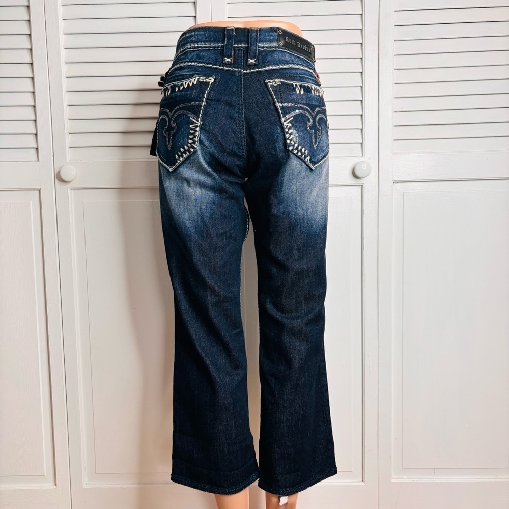 New ROCK REVIVAL Charlotte Capri Jeans Size 31 - Picture 13 of 13